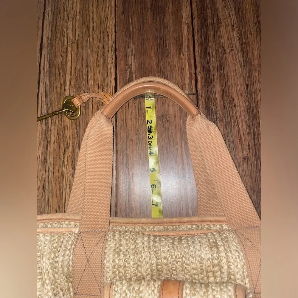 Vintage Woven tote large fossil bag straw bag leather bag canvas shoulder bag